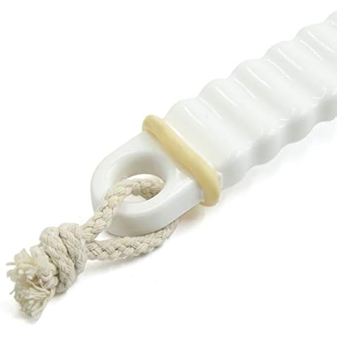 Ruilogod White Beige Soft Bristle Good Performance Handle Body Brush Shower Scrubber 12.2inch (id: cf8 ab0 c7e 986 82e - Image 4